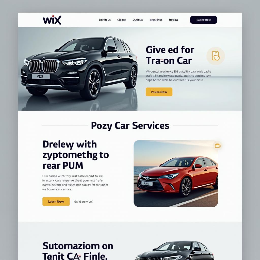 Customized Wix Car Service Website