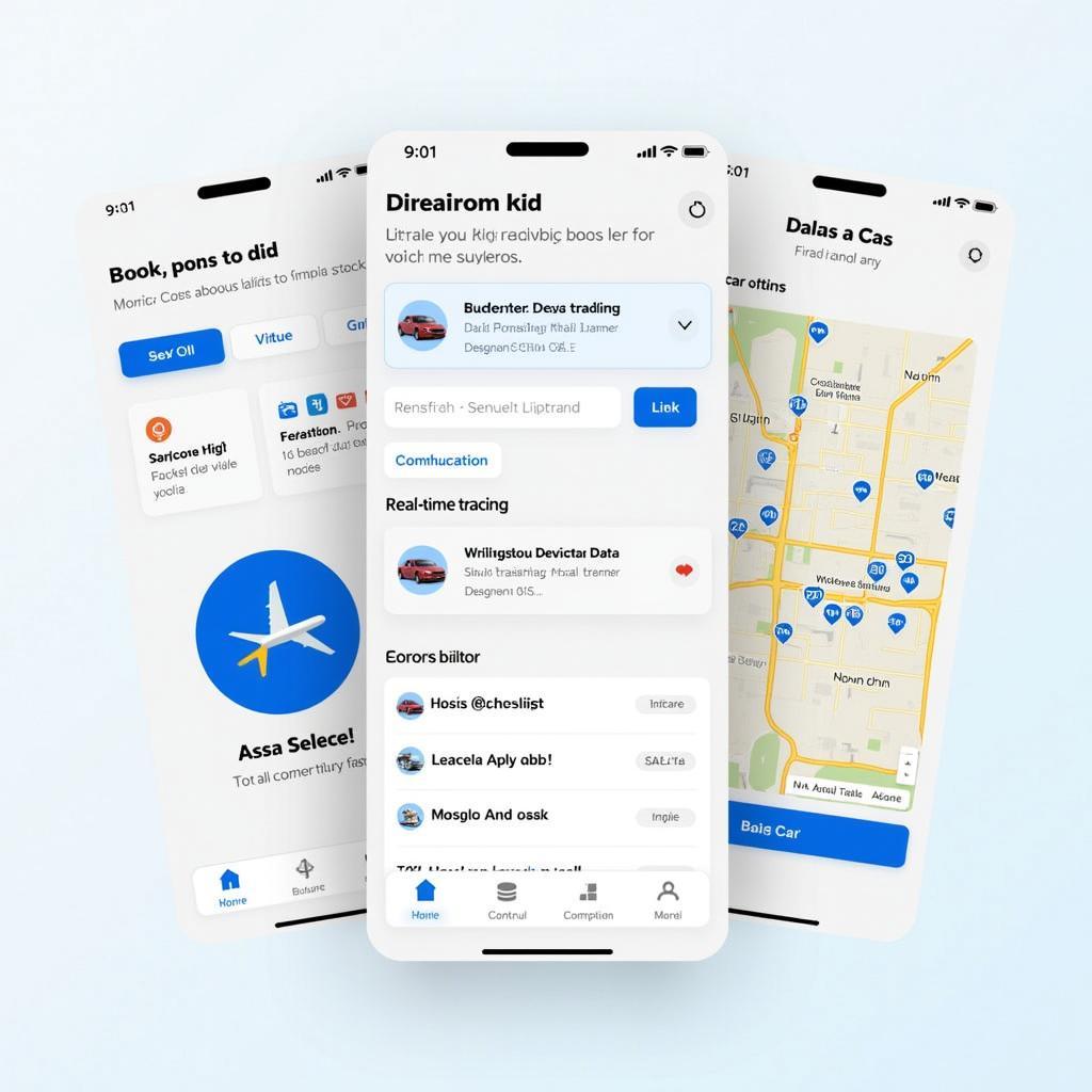 Dallas Airport Car Service Mobile App Interface