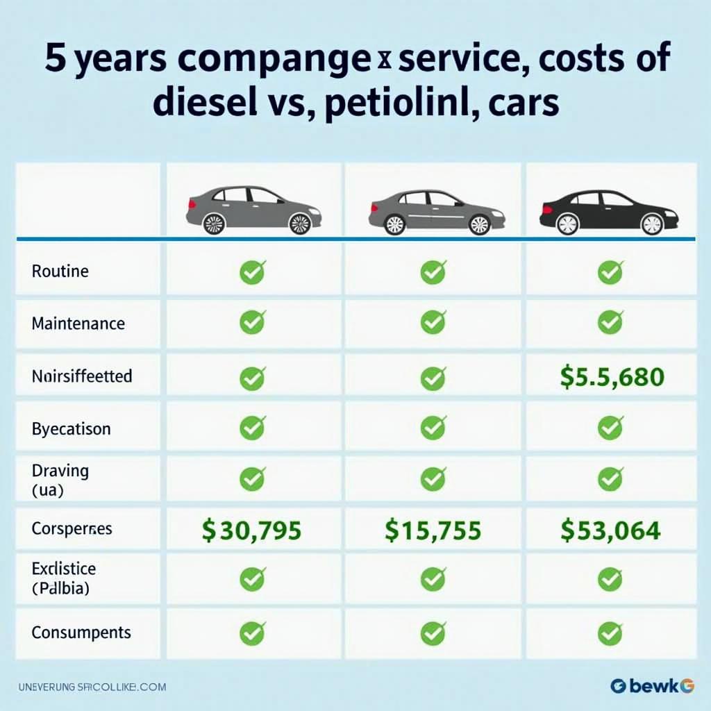 Comparing Diesel and Petrol Service Costs