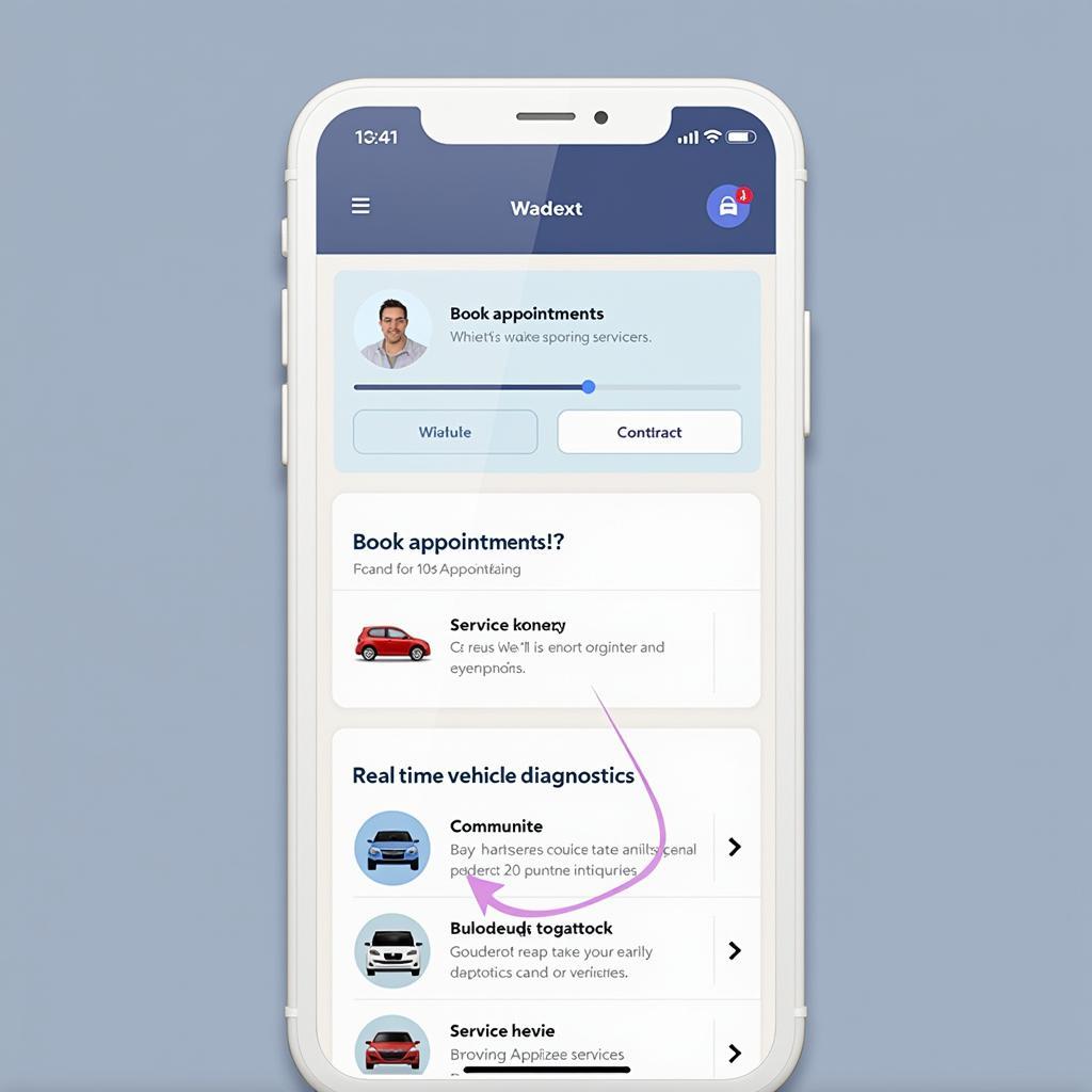 Digital Car Service App Interface