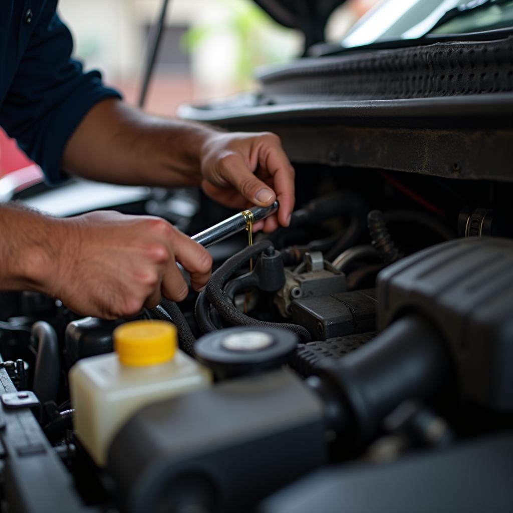 DIY Fiat car maintenance: checking fluids at home in Bangalore