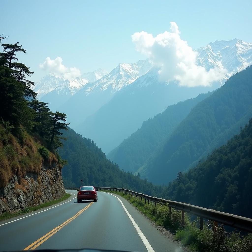 Scenic drive through the Sikkim mountains