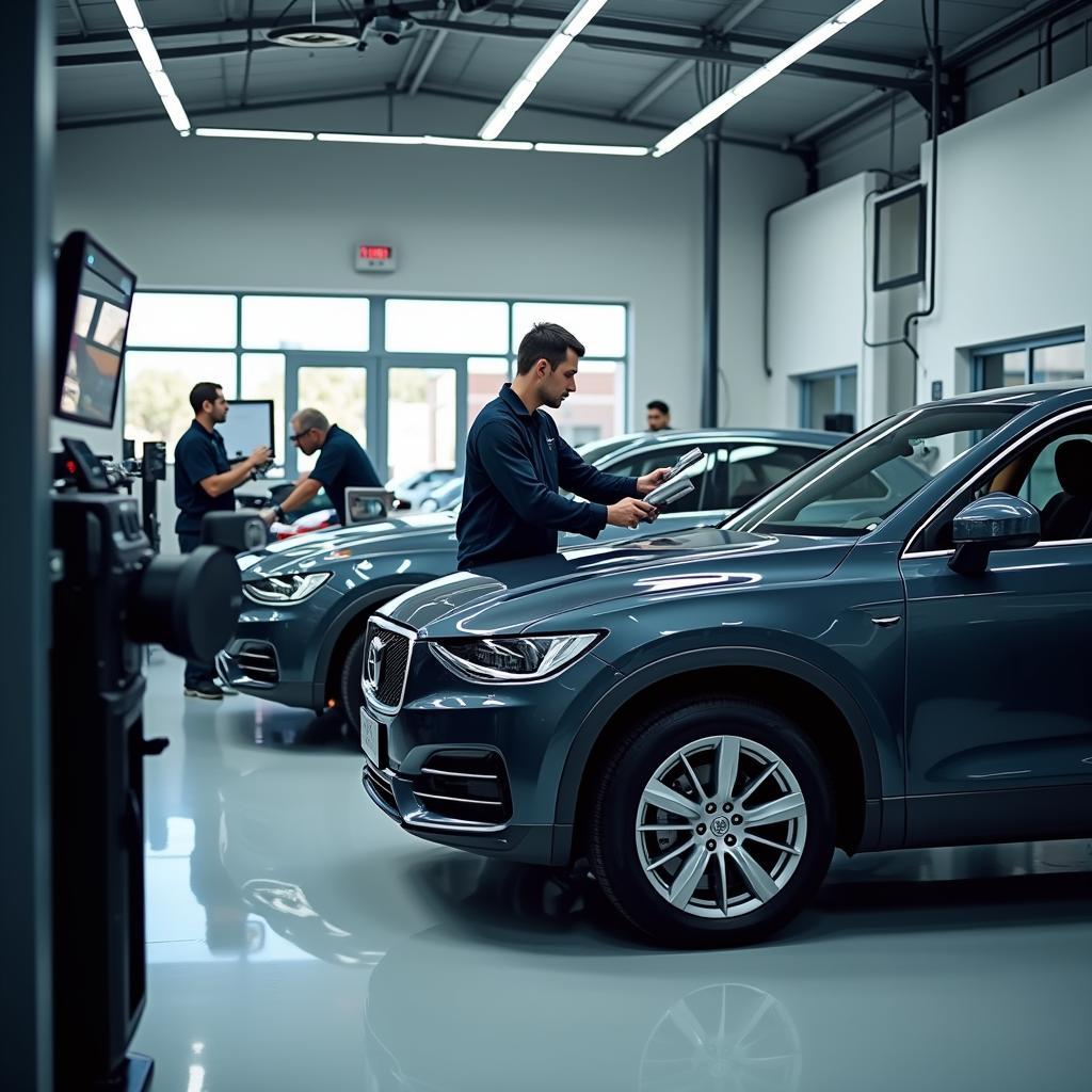 Modern Car Service Center Interior in Dubai