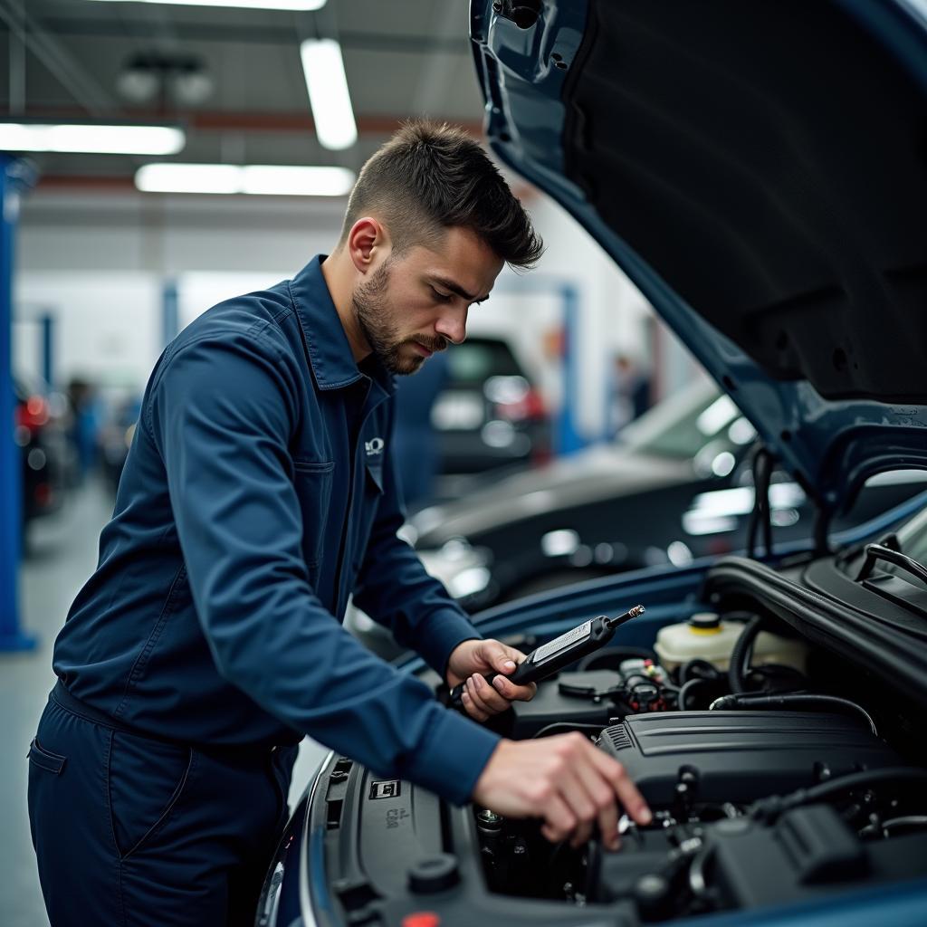 Dubai Car Service Technician at Work