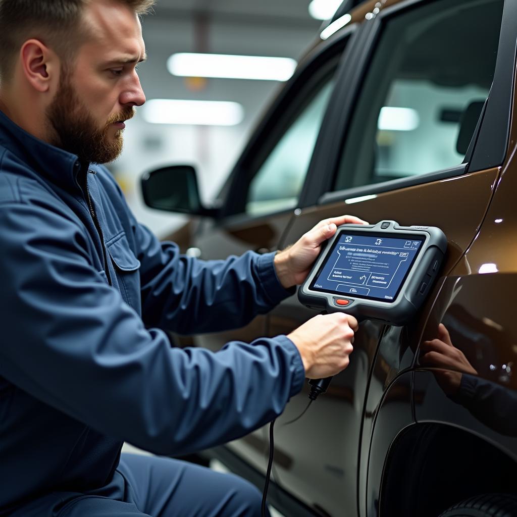 Diagnostic check being performed on a Renault Duster in Jogeshwari