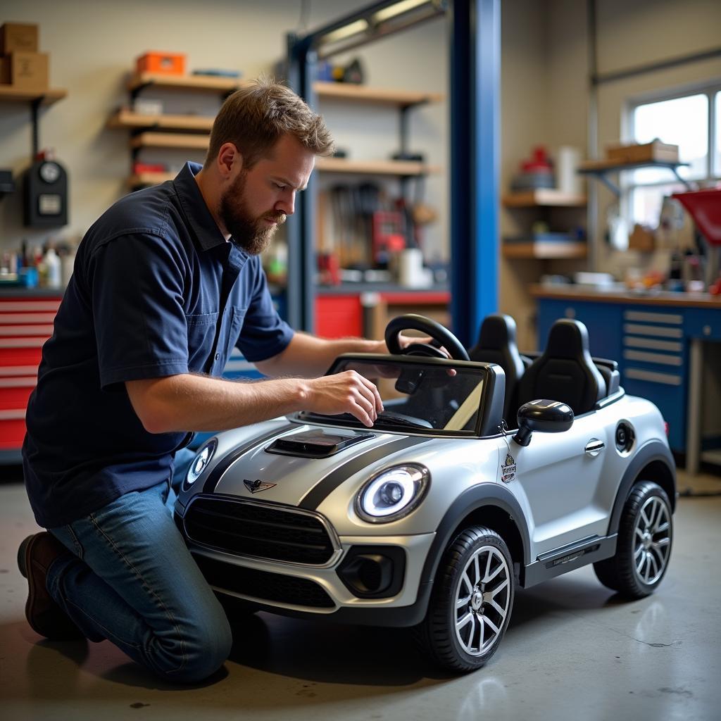 Professional repair of children's ride-on toy car