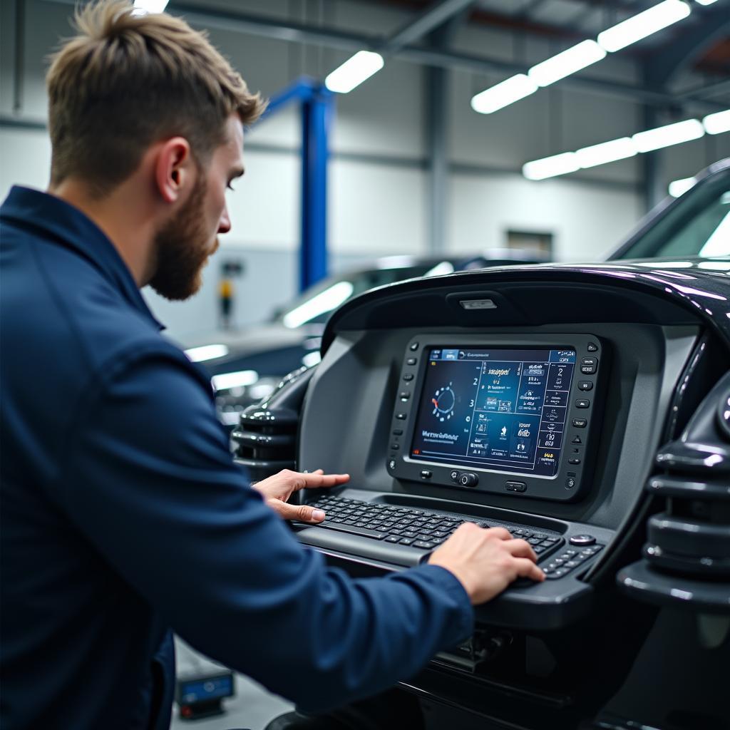 Modern Diagnostic Equipment at a Euro Car Service in Adelaide