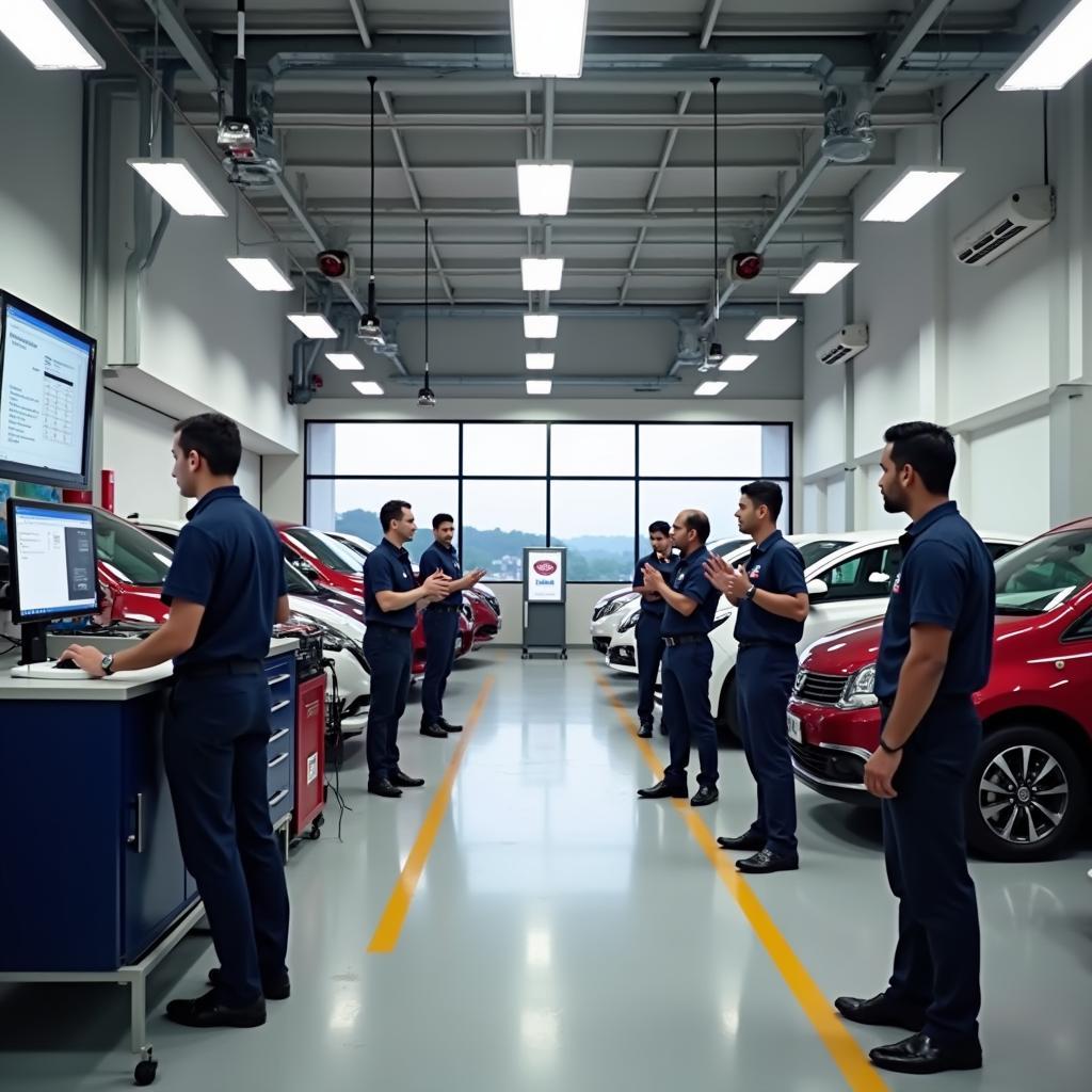 Modern Service Facility at EVM Cars Nissan Service Center Kochi