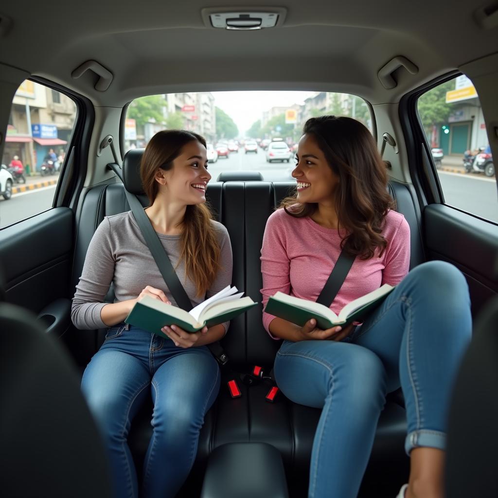 Student using an exam service car in Kolkata