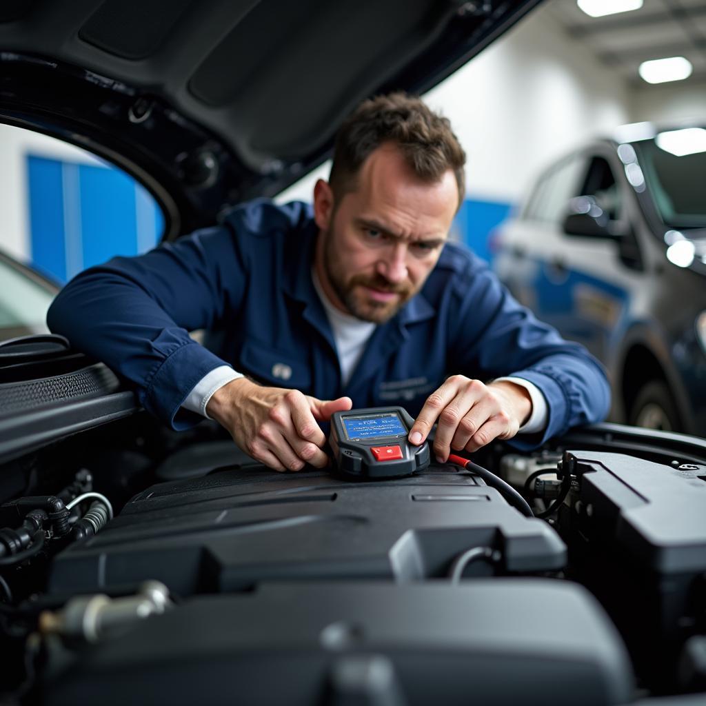 Mechanic Performing a Thorough Car Inspection