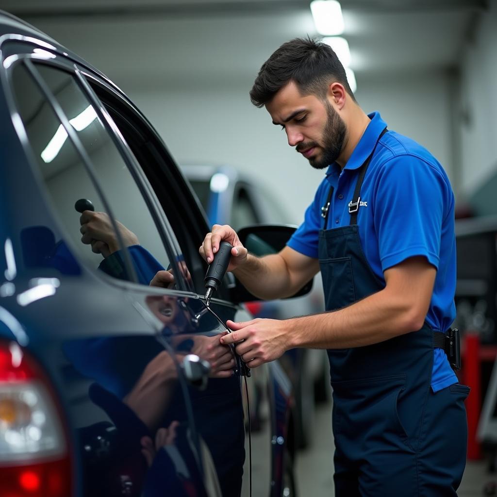 Skilled Technician Working on a Car in Hubli