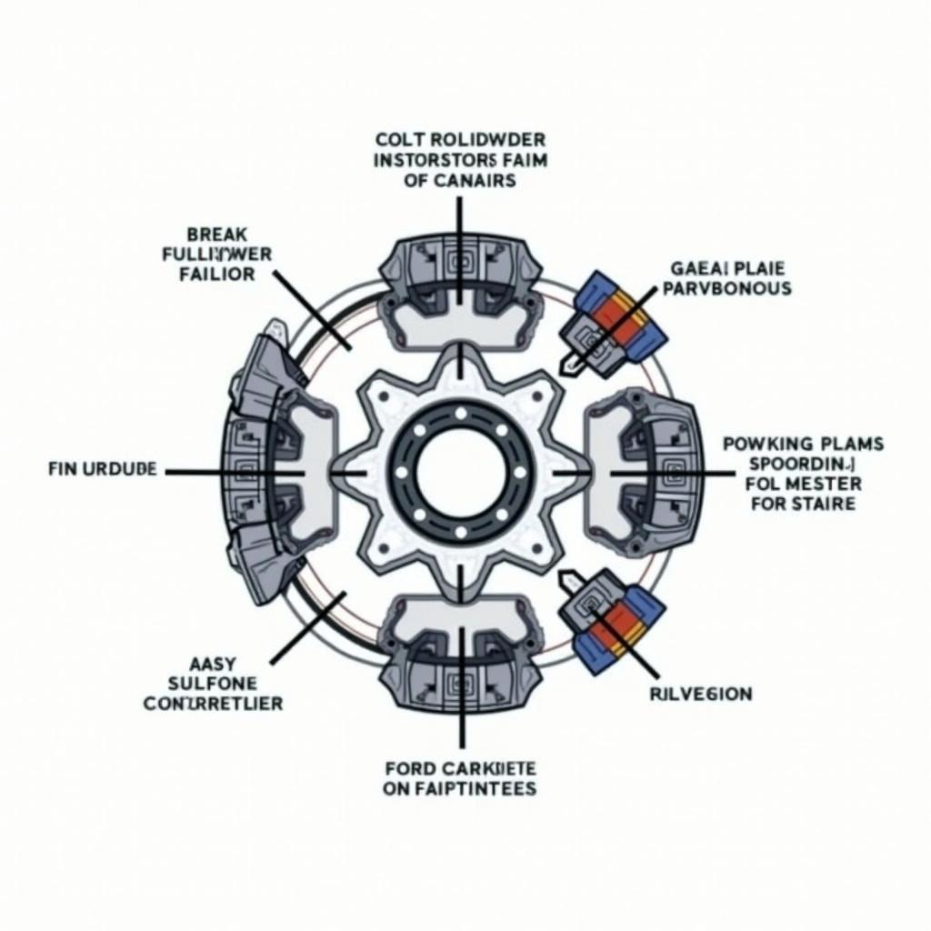 Foreign Car Brake System Diagram - Detailed diagram illustrating the components of a modern foreign car brake system.