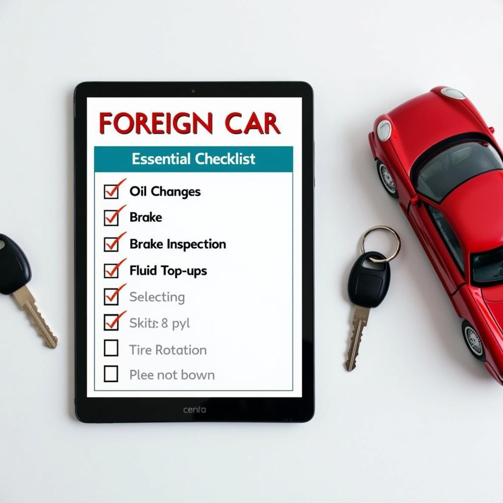 Foreign Car Maintenance Checklist