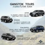 Gangtok tour car service options: SUVs, sedans, and minivans