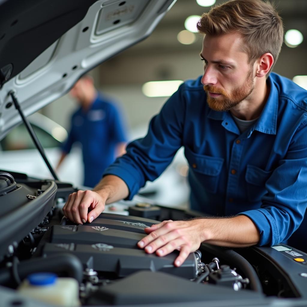 Mechanic Performing Car Service