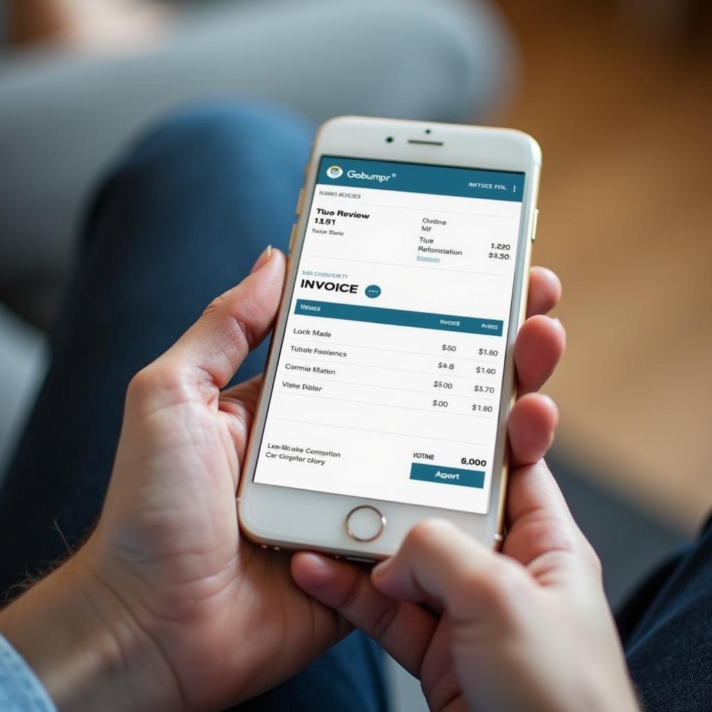 Gobumpr Customer Reviewing Invoice on Phone