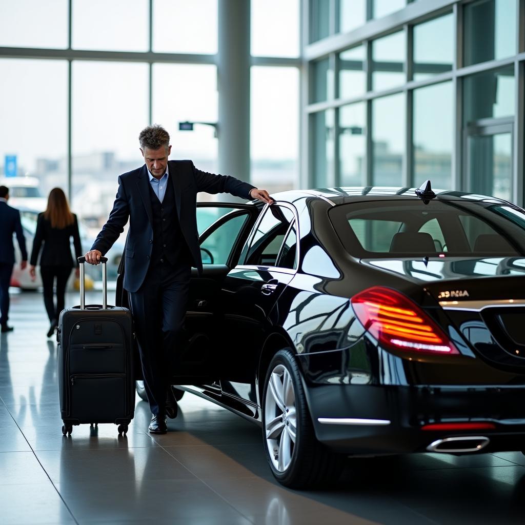 GPT Airport Car Service Luxury Vehicle Arriving at Terminal