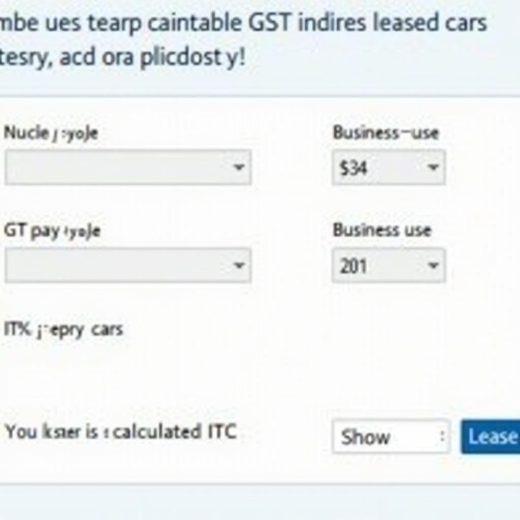 GST Input Calculator for Leased Cars