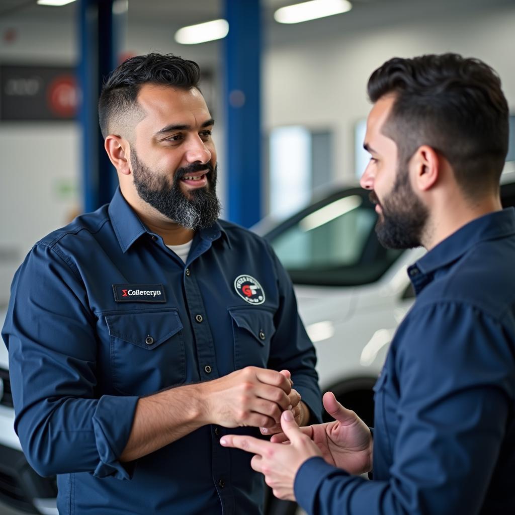 Customer Consultation at GT Car Repair in Malleshwaram