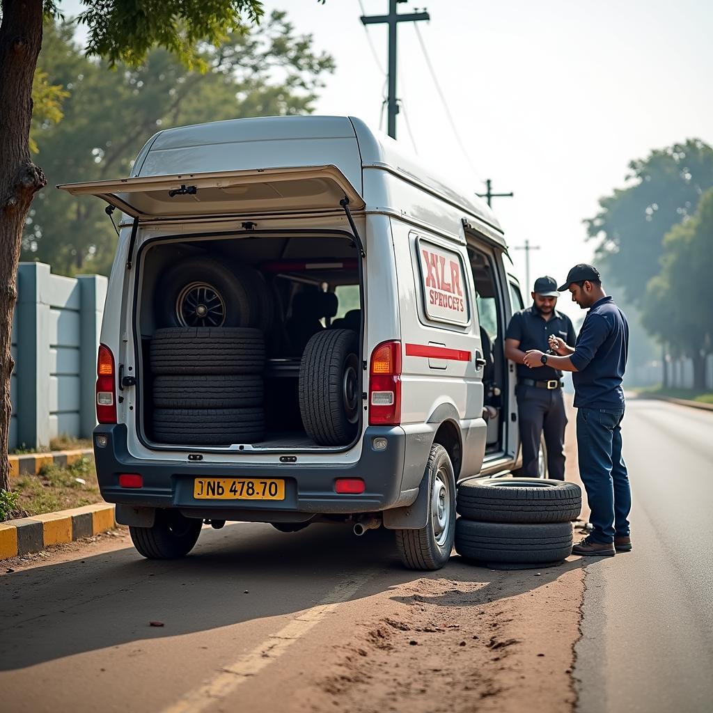 Roadside Assistance Tire Change in Gulbarga