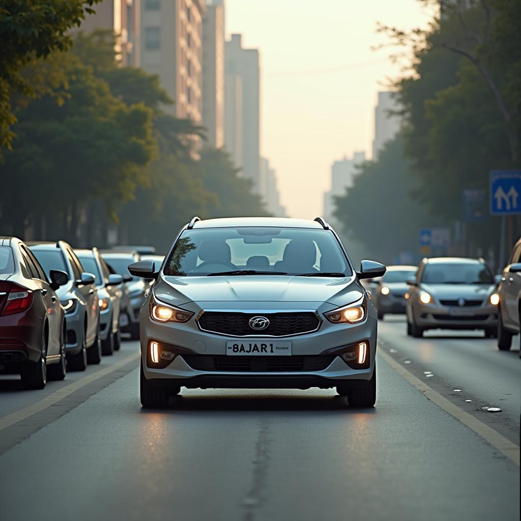 Driving a rental car in Gurgaon city