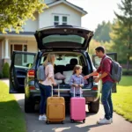 Family traveling in an SUV car service from Hartford to JFK