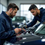 Certified Honda Technicians Working on a Car in Hassan