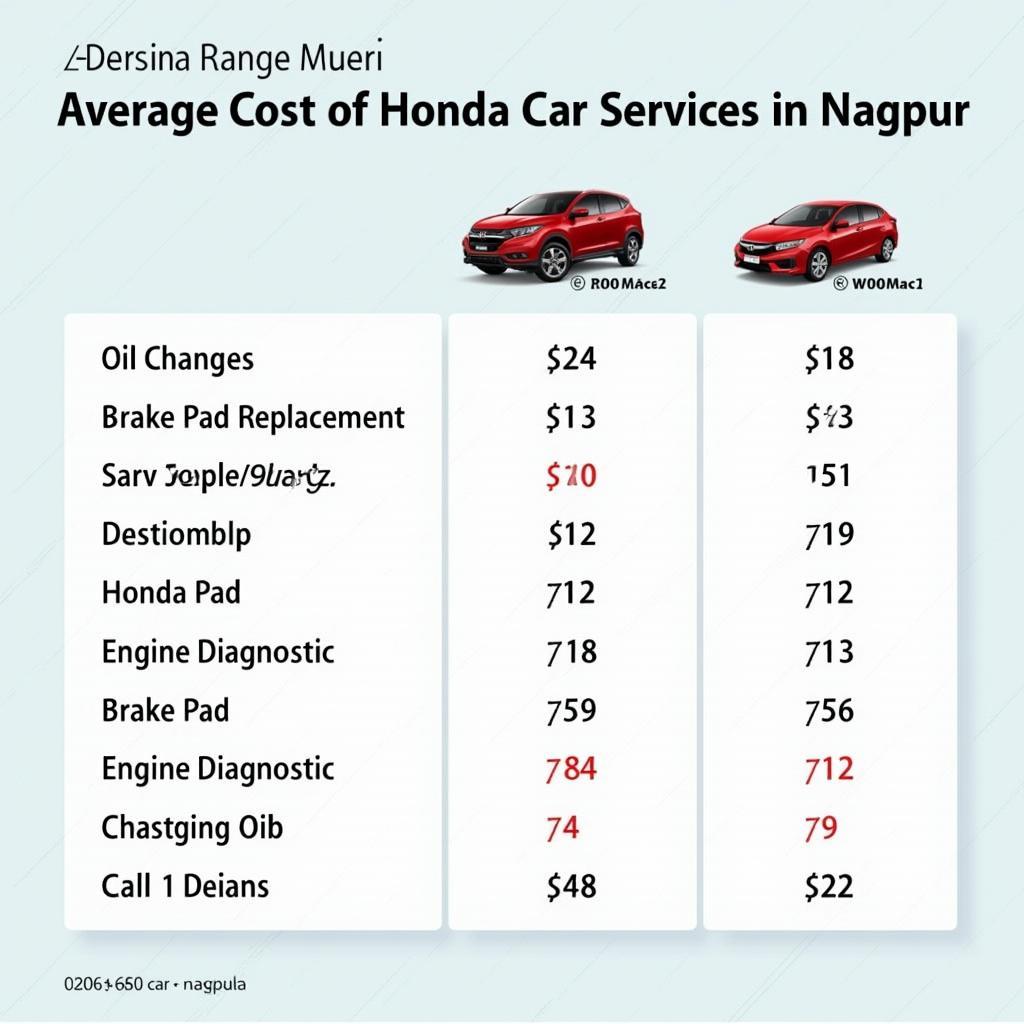 Honda Car Service Cost Comparison in Nagpur