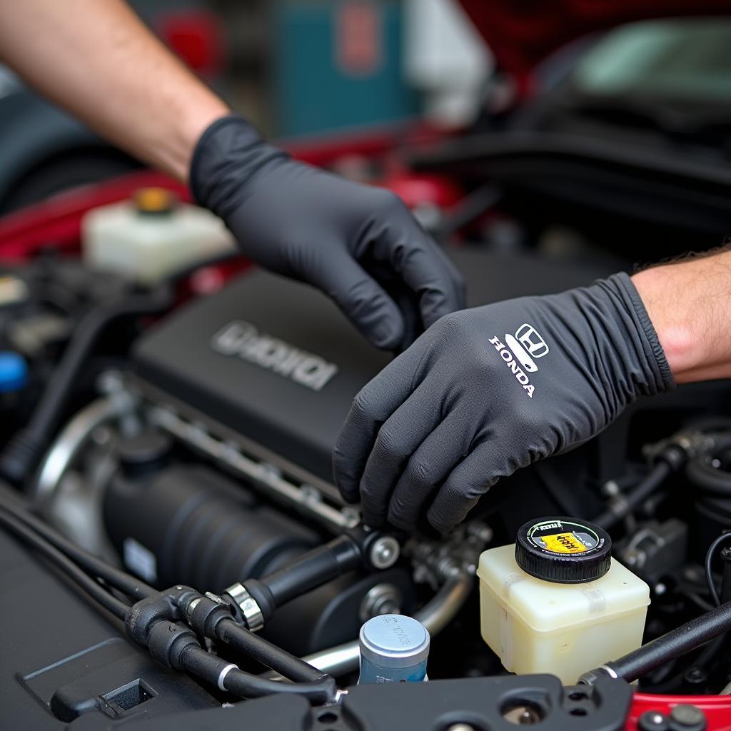 Genuine Honda Parts Being Used in a Service Center in Hassan