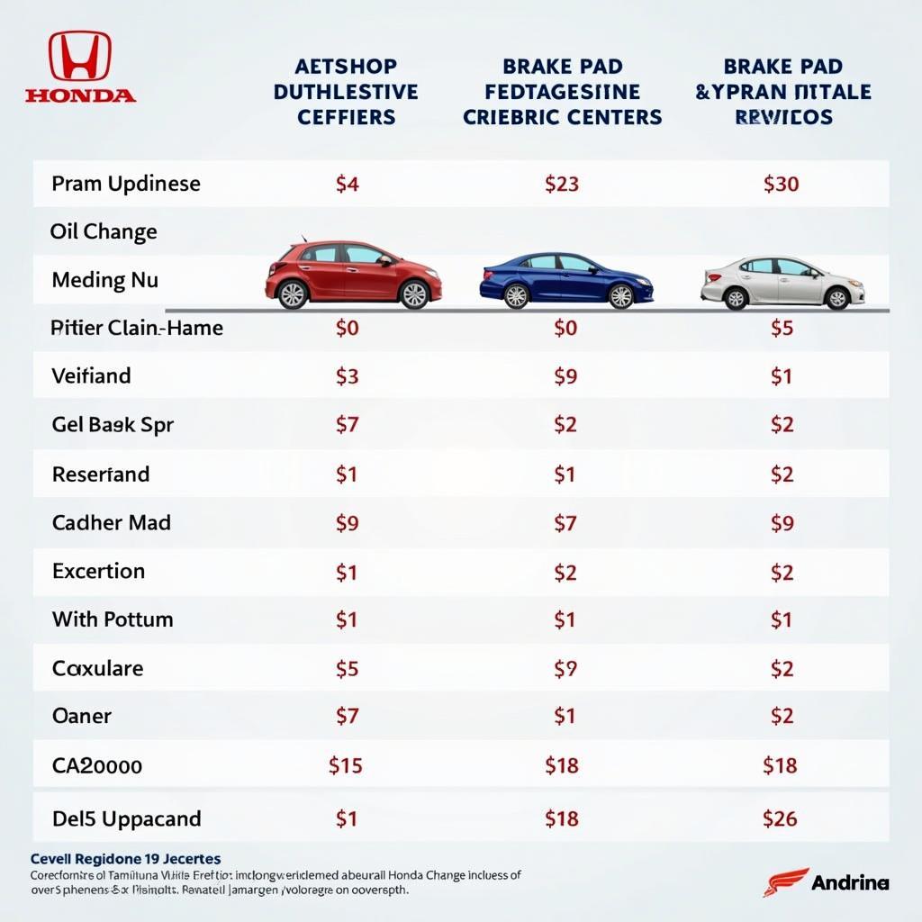 Honda Car Service Cost Comparison Mangalore