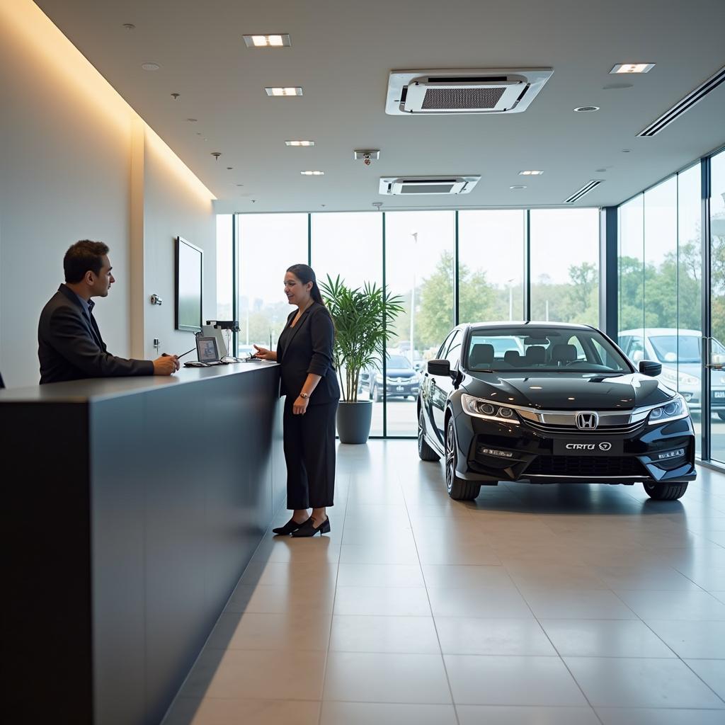 Honda Car Service Reception Area in Central Secretariat