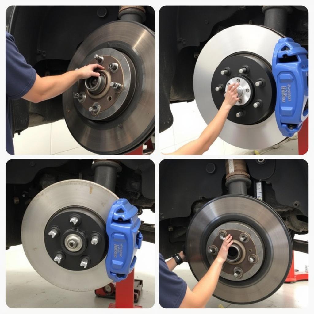 Replacing brake pads on a Honda City