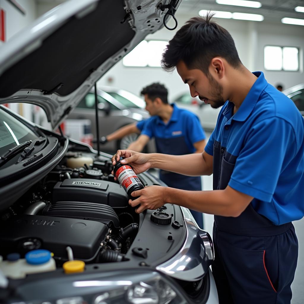 Honda City in Guntur undergoing routine maintenance check