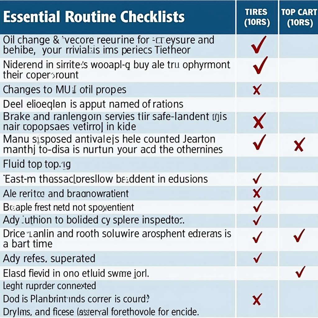 Honda Routine Maintenance Checklist