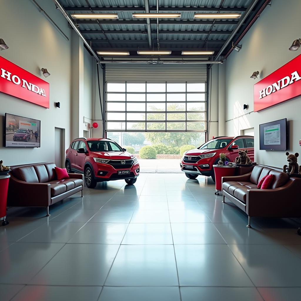 Modern and Clean Honda Service Center Interior in Bhubaneswar