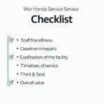 Honda Service Center Review Checklist