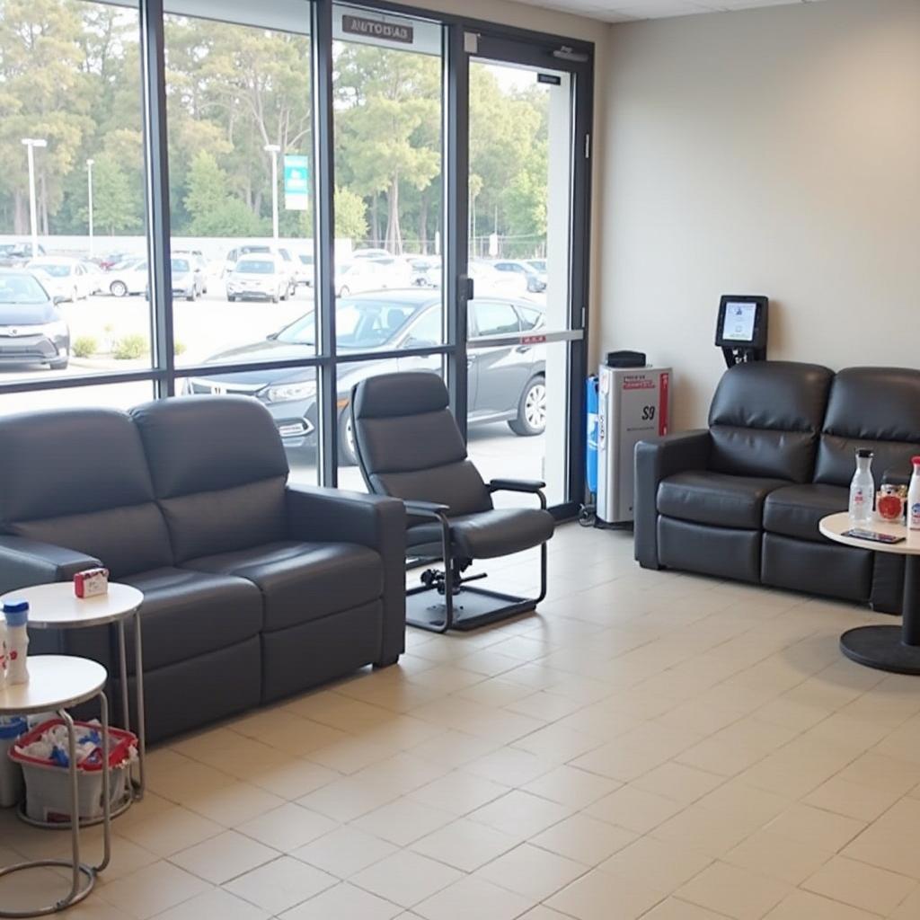 Comfortable Waiting Area at a Honda Service Center