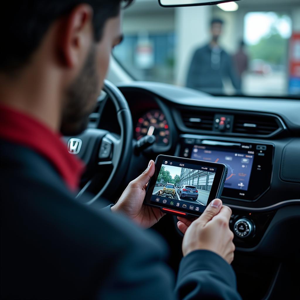 Advanced diagnostic equipment at a Honda Service Centre in Borivali