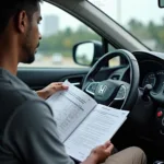 Checking a Honda car's service needs in Thiruvananthapuram