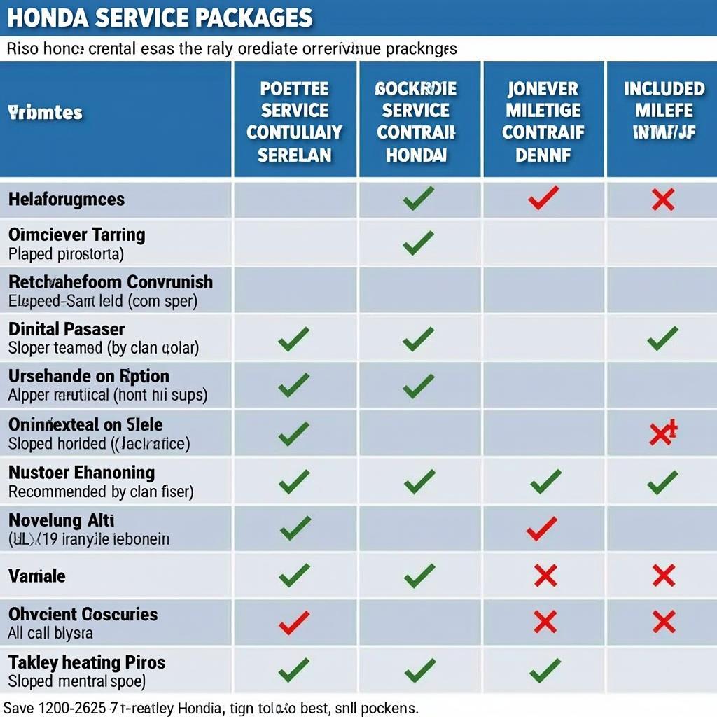 Comparing Honda Service Packages