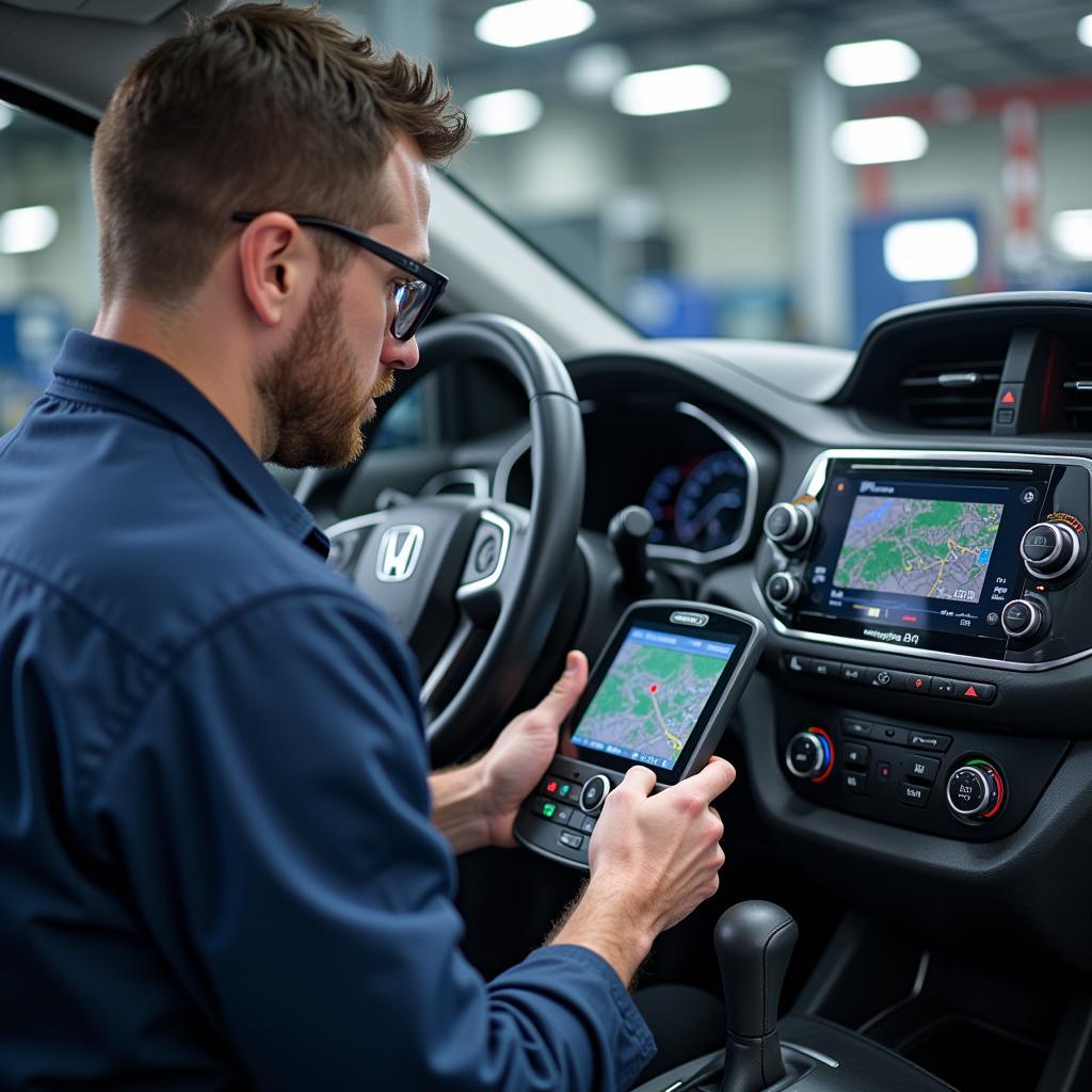 Honda Technician Performing Diagnostics