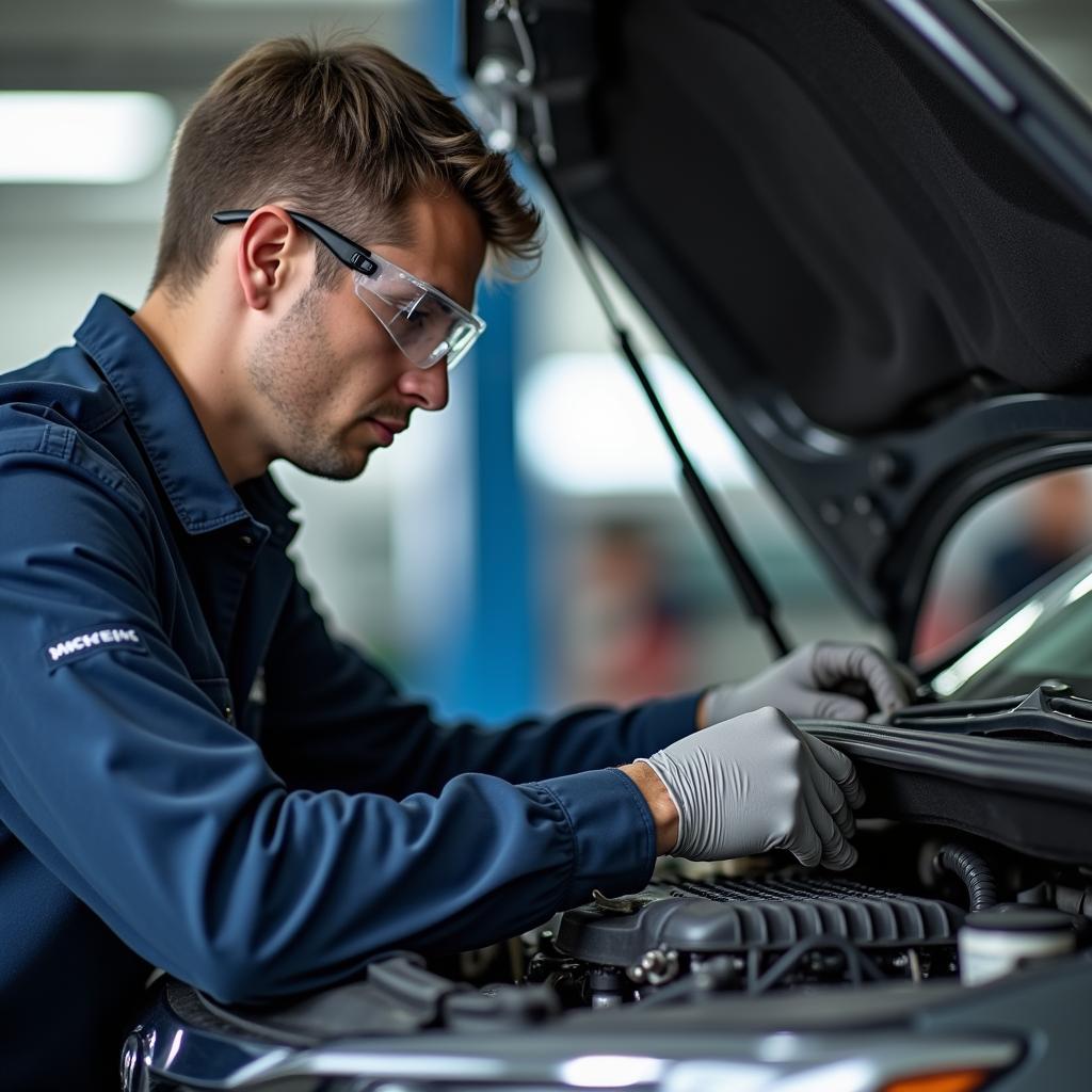 Honda Technician Performing Car Service