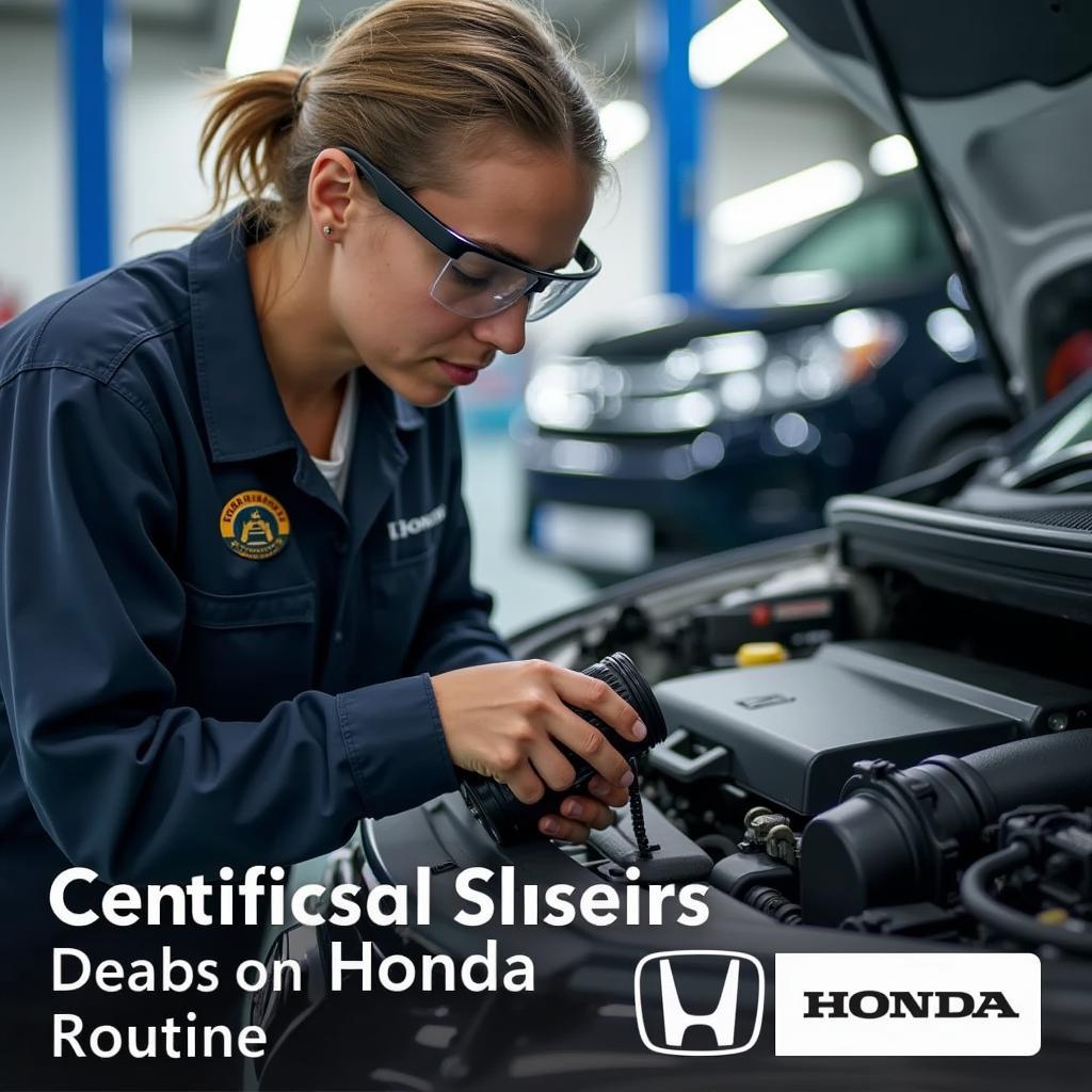 Honda Technician Performing Routine Maintenance