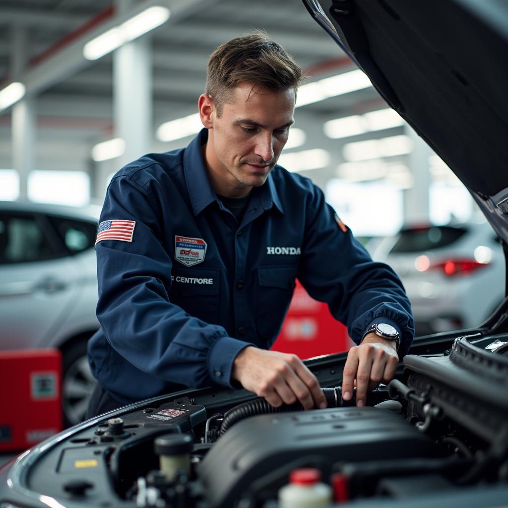 Honda Certified Technician performing maintenance