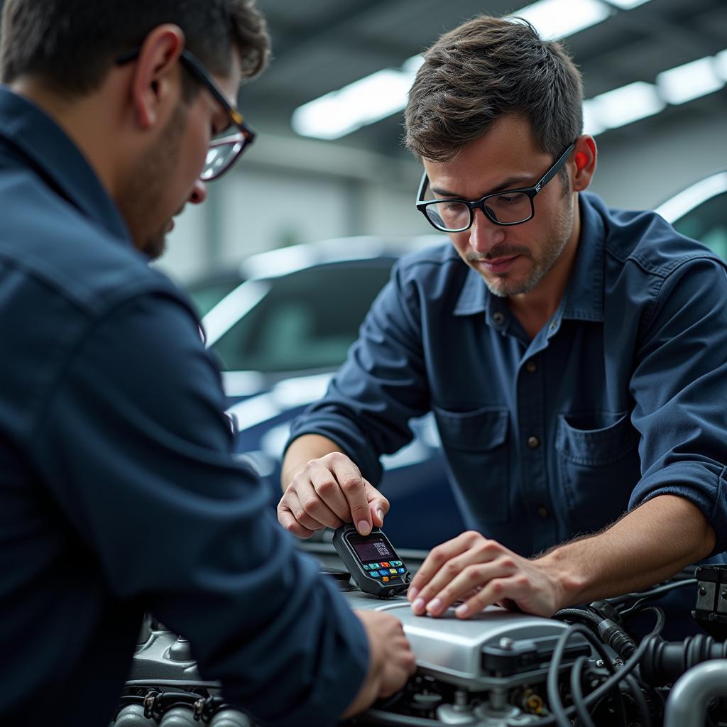 Honda Technician Performing Engine Diagnostics in Thrissur