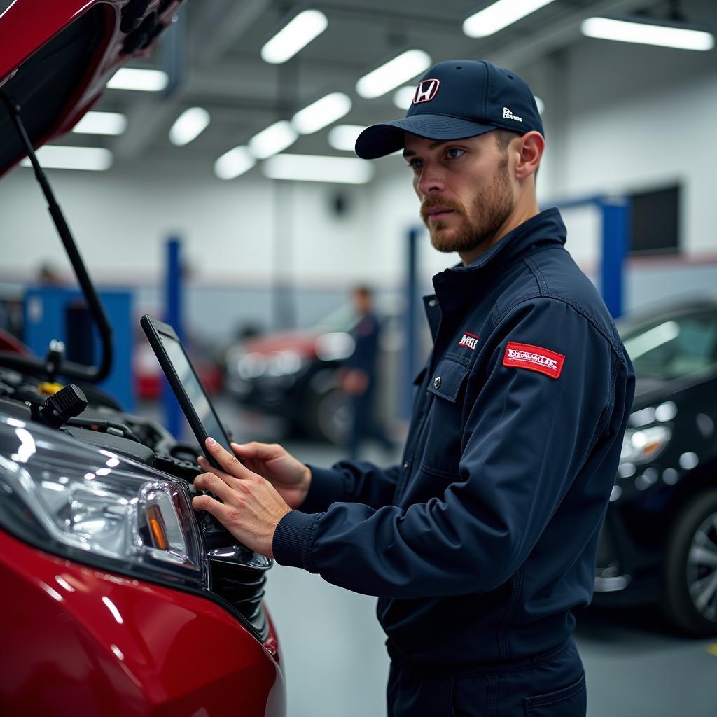 Honda Trained Technician Working