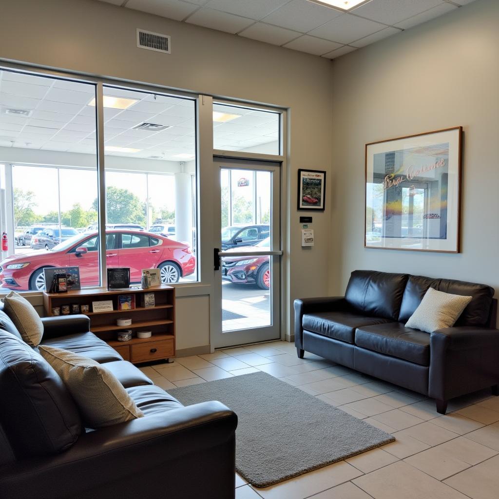 Comfortable customer waiting area in a Hoppers Crossing car service center