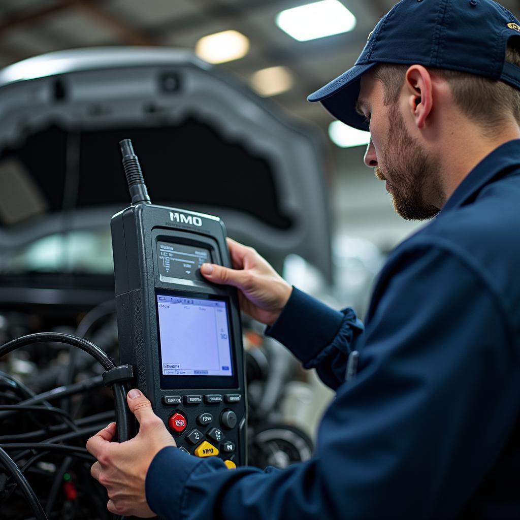 HSV Technician Performing Diagnostics