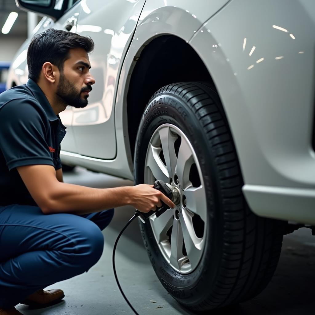 Routine Maintenance at a Car Service Center in Indirapuram