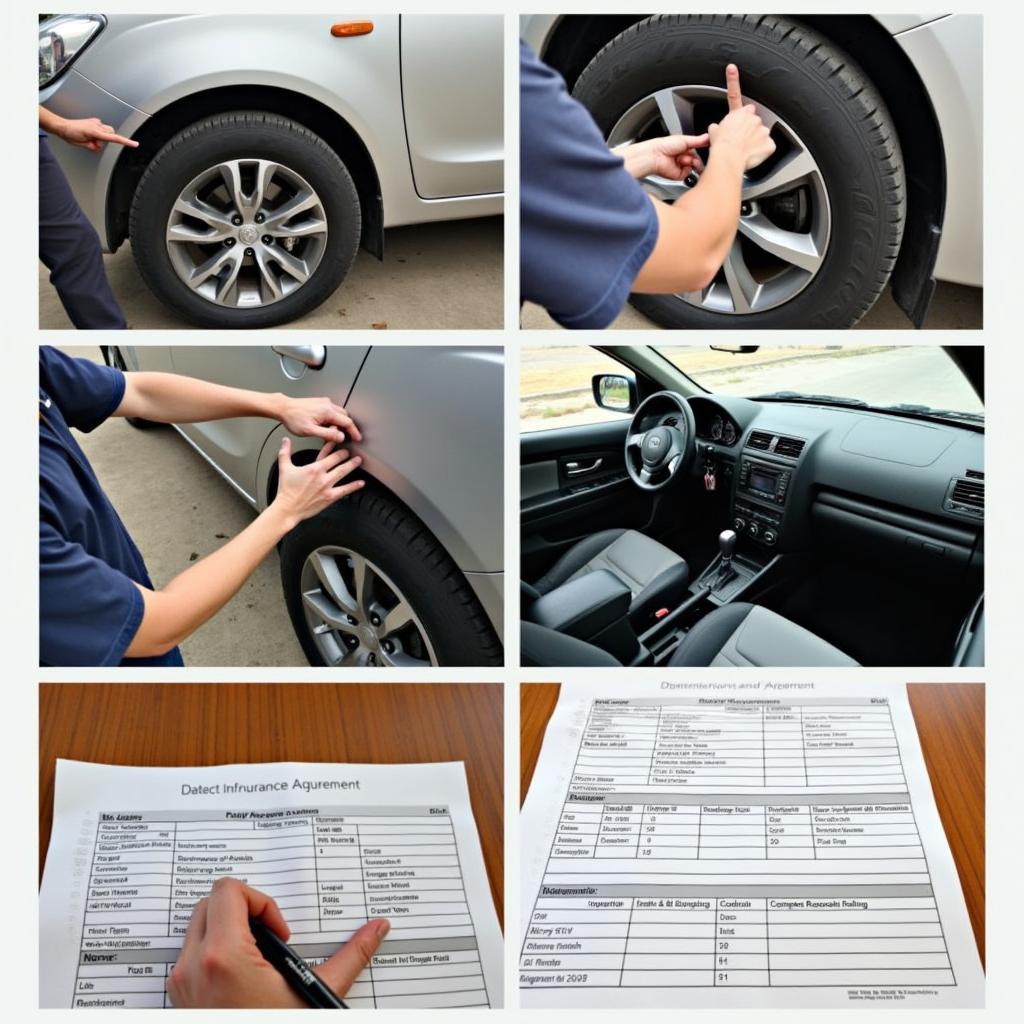 Inspecting a rental car in Nepal